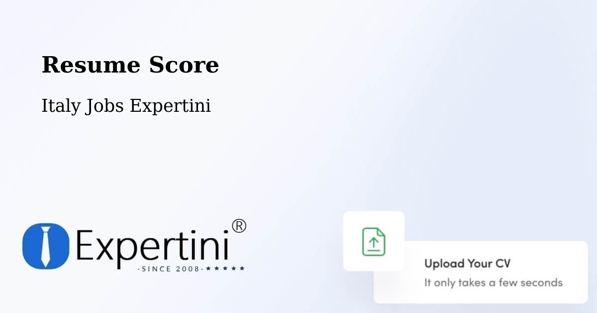 Resume Score & Job Description Match Tool – Cis - Italy Jobs Expertini